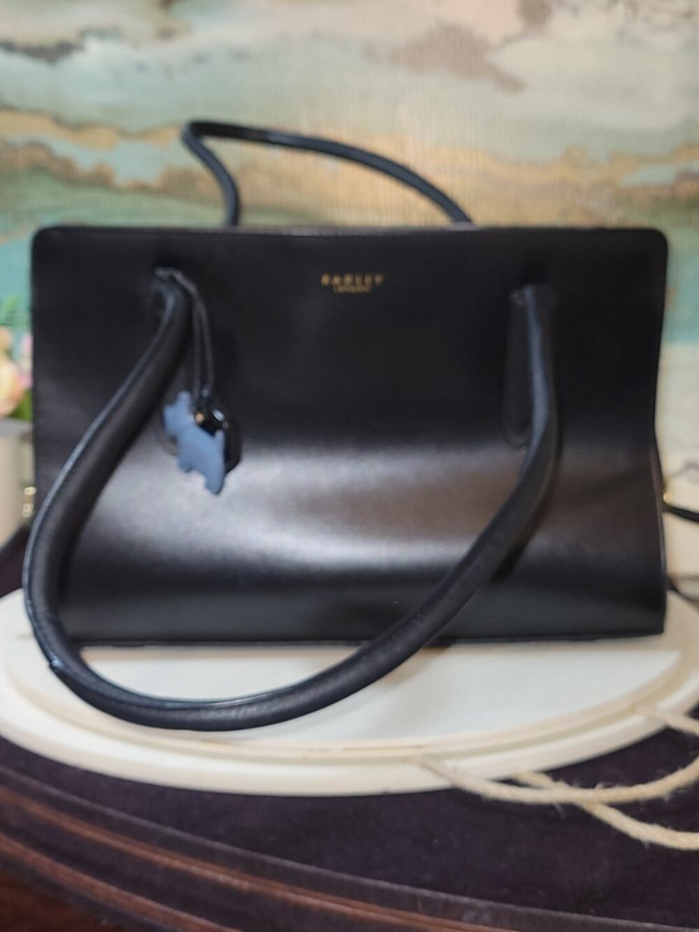 Radley of London Smooth Black Leather Satchel [Item #HL23]